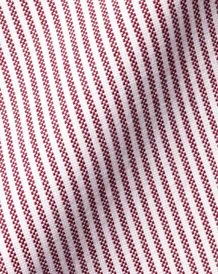 CHARLES TYRWHITT England Rugby Button-Down Collar Washed Oxford Stripe Shirt - Wine R 7 CHARLES TYRWHITT England Rugby Button-Down Collar Washed Oxford Stripe Shirt - Wine R - Image 5