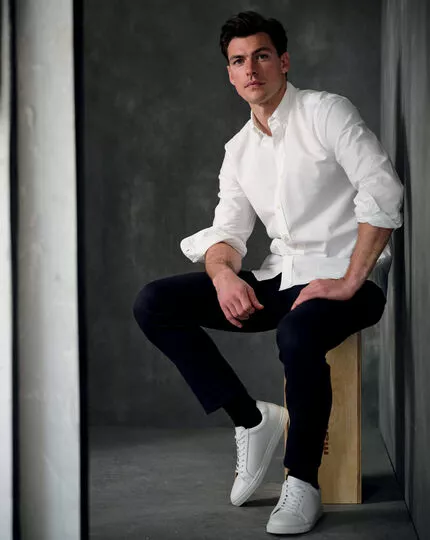 CHARLES TYRWHITT Button-Down Collar Washed Oxford Shirt - Wh 8 CHARLES TYRWHITT Button-Down Collar Washed Oxford Shirt - Wh - Image 6