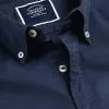 CHARLES TYRWHITT Button-Down Collar Washed Fine Twill Shirt - Navy -Charles Tyrwhitt Shop CSR0927NAV COLLAR DETAIL