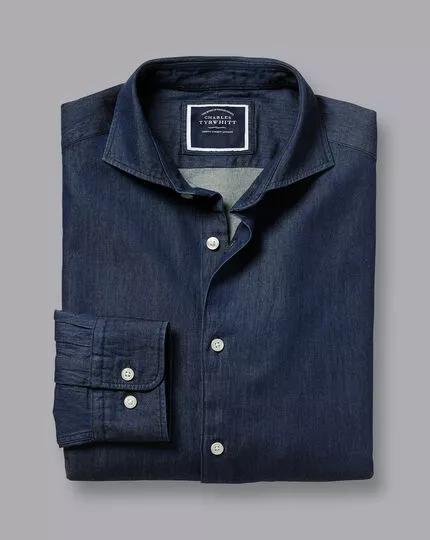 CHARLES TYRWHITT Denim Shirt - Denim B 6 CHARLES TYRWHITT Denim Shirt - Denim B - Image 4