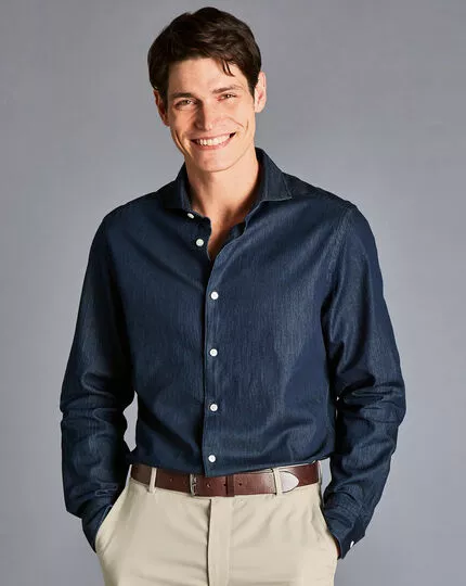 CHARLES TYRWHITT Denim Shirt - Denim B 4 CHARLES TYRWHITT Denim Shirt - Denim B - Image 2