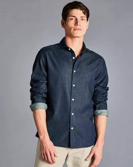 CHARLES TYRWHITT Denim Shirt - Denim B 5 CHARLES TYRWHITT Denim Shirt - Denim B - Image 3