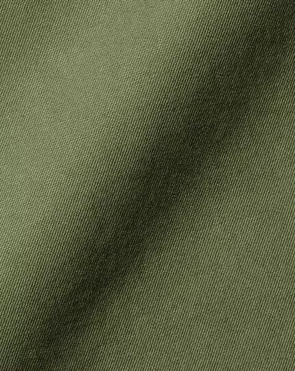 CHARLES TYRWHITT Button-Down Collar Washed Fine Twill Shirt - Olive Green 7 CHARLES TYRWHITT Button-Down Collar Washed Fine Twill Shirt - Olive Green - Image 5