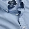 CHARLES TYRWHITT Button-Down Collar Washed Fine Twill Shirt - Sky B -Charles Tyrwhitt Shop CSR2022SKY COLLAR DETAIL