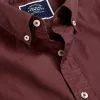 CHARLES TYRWHITT Button-Down Collar Washed Fine Twill Shirt - Wine R