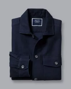 CHARLES TYRWHITT Overshirt - Navy -Charles Tyrwhitt Shop CSR2032NAV FOLD SINGLE