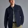 CHARLES TYRWHITT Overshirt - Navy 1 CHARLES TYRWHITT Overshirt - Navy -Charles Tyrwhitt Shop CSR2032NAV MODEL TUCKED