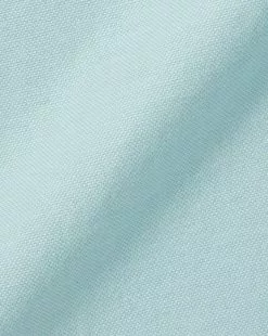 CHARLES TYRWHITT Button-Down Collar Washed Oxford Shirt - Aqua Green -Charles Tyrwhitt Shop CSR2036AQA FABRIC DETAIL