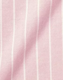 CHARLES TYRWHITT Button-Down Collar Washed Oxford Butchers Stripe Shirt - Pink 13 CHARLES TYRWHITT Button-Down Collar Washed Oxford Butchers Stripe Shirt - Pink -Charles Tyrwhitt Shop CSR2037PNK FABRIC DETAIL