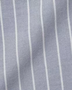 CHARLES TYRWHITT Button-Down Collar Washed Oxford Butchers Stripe Shirt - Steel B 15 CHARLES TYRWHITT Button-Down Collar Washed Oxford Butchers Stripe Shirt - Steel B -Charles Tyrwhitt Shop CSR2037STL FABRIC DETAIL