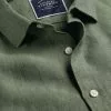 CHARLES TYRWHITT Pure Linen Shirt - Olive Green