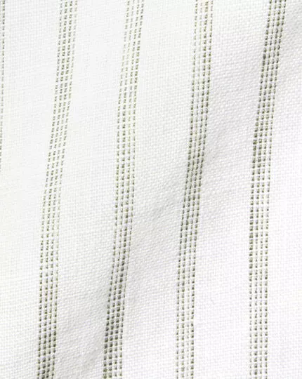 CHARLES TYRWHITT Pure Linen Stripe Shirt - Limeston 8 CHARLES TYRWHITT Pure Linen Stripe Shirt - Limeston - Image 6