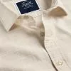 CHARLES TYRWHITT Cotton Linen Check Short Sleeve Shirt - Oatm 2 CHARLES TYRWHITT Cotton Linen Check Short Sleeve Shirt - Oatm -Charles Tyrwhitt Shop CSR2063OAT COLLAR DETAIL