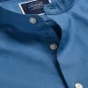 CHARLES TYRWHITT Collarless Washed Oxford Shirt - Ocean B