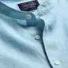 CHARLES TYRWHITT Collarless Pure Linen Shirt - Light B