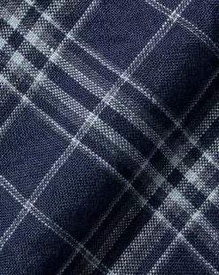 CHARLES TYRWHITT Pure Linen Check Shirt - French B -Charles Tyrwhitt Shop CSR2090FRE FABRIC DETAIL