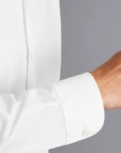 CHARLES TYRWHITT Button-Down Collar Non-Iron Shirt - Wh -Charles Tyrwhitt Shop FOB0188WHT MODEL CUFF