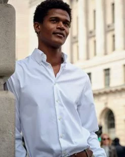 CHARLES TYRWHITT Button-Down Collar Non-Iron Shirt - Wh -Charles Tyrwhitt Shop FOB0188WHT l