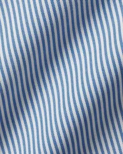 CHARLES TYRWHITT Button-Down Collar Non-Iron Stripe Shirt - Cobalt B -Charles Tyrwhitt Shop FOB0636COB FABRIC DETAIL