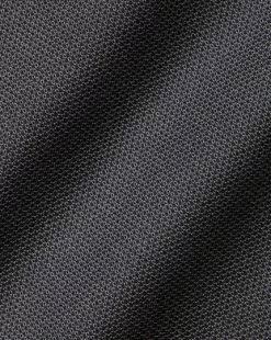 CHARLES TYRWHITT Semi-Spread Collar Non-Iron Stretch Texture Shirt - Charcoal Grey -Charles Tyrwhitt Shop FOB0687CHA FABRIC DETAIL