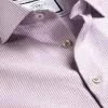 CHARLES TYRWHITT Semi-Spread Collar Non-Iron Stretch Texture Shirt - Dark Pink -Charles Tyrwhitt Shop FOB0697DPK COLLAR DETAIL