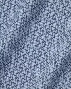 CHARLES TYRWHITT Semi-Spread Collar Non-Iron Stretch Texture Shirt - Royal B -Charles Tyrwhitt Shop FOB0697RYL FABRIC DETAIL