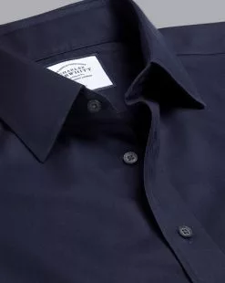 CHARLES TYRWHITT Non-Iron Twill Shirt - Navy