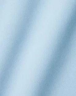 CHARLES TYRWHITT Non-Iron Poplin Shirt - Sky B -Charles Tyrwhitt Shop FON0216SKY FABRIC DETAIL