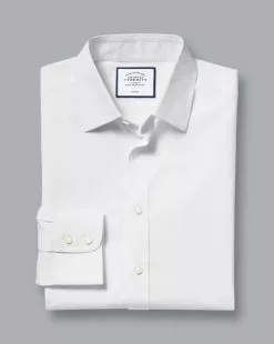 CHARLES TYRWHITT Non-Iron Poplin Shirt - Wh 13 CHARLES TYRWHITT Non-Iron Poplin Shirt - Wh -Charles Tyrwhitt Shop FON0216WHT FOLD SINGLE