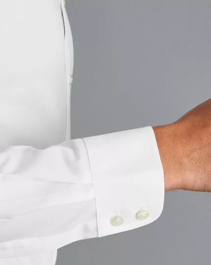 CHARLES TYRWHITT Non-Iron Poplin Shirt - Wh 8 CHARLES TYRWHITT Non-Iron Poplin Shirt - Wh - Image 6
