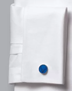 CHARLES TYRWHITT Non-Iron Royal Oxford Shirt - Wh -Charles Tyrwhitt Shop FON0219WHT DETAIL