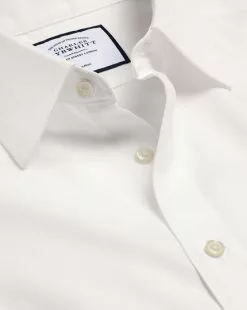 CHARLES TYRWHITT Non-Iron Twill Shirt - Ivory Wh