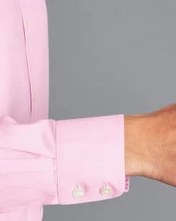 CHARLES TYRWHITT Non-Iron Twill Shirt - Pink 15 CHARLES TYRWHITT Non-Iron Twill Shirt - Pink -Charles Tyrwhitt Shop FON0409PNK MODEL CUFF