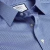 CHARLES TYRWHITT Non-Iron Puppytooth Shirt - Royal B -Charles Tyrwhitt Shop FON0410RYL COLLAR DETAIL