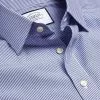 CHARLES TYRWHITT Non-Iron Bengal Stripe Shirt - Royal B -Charles Tyrwhitt Shop FON0411NAV COLLAR DETAIL