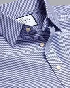 CHARLES TYRWHITT Non-Iron Bengal Stripe Shirt - Royal B