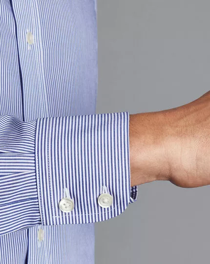 CHARLES TYRWHITT Non-Iron Bengal Stripe Shirt - Royal B 8 CHARLES TYRWHITT Non-Iron Bengal Stripe Shirt - Royal B - Image 6