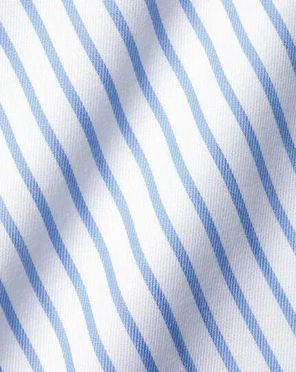 CHARLES TYRWHITT Non-Iron Twill Stripe Shirt - Cornflower B 9 CHARLES TYRWHITT Non-Iron Twill Stripe Shirt - Cornflower B - Image 7