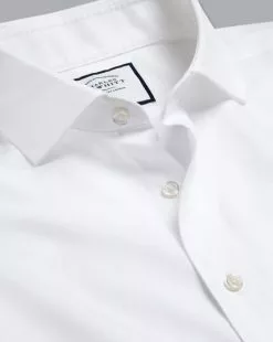 CHARLES TYRWHITT Spread Collar Non-Iron Twill Shirt - Wh