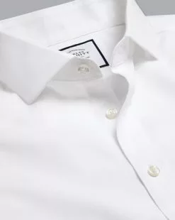 CHARLES TYRWHITT Spread Collar Non-Iron Poplin Shirt - Wh