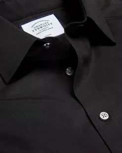 CHARLES TYRWHITT Non-Iron Poplin Shirt - Black