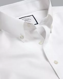 CHARLES TYRWHITT Button-Down Non-Iron Twill Shirt - Wh