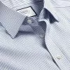 CHARLES TYRWHITT Non-Iron Twill Stripe Shirt - Royal Blue & Wh 1 CHARLES TYRWHITT Non-Iron Twill Stripe Shirt - Royal Blue & Wh -Charles Tyrwhitt Shop FON2348AWT COLLAR DETAIL