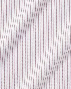 CHARLES TYRWHITT Non-Iron Twill Stripe Shirt - Blackberry P -Charles Tyrwhitt Shop FON2348BRP FABRIC DETAIL