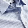 CHARLES TYRWHITT Non-Iron Double Check Shirt - Cobalt B -Charles Tyrwhitt Shop FON2398COB COLLAR DETAIL