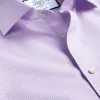 CHARLES TYRWHITT Spread Collar Non-Iron Mini Gingham Check Shirt - Mauve P -Charles Tyrwhitt Shop FON2399MAU COLLAR DETAIL