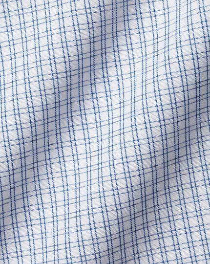 CHARLES TYRWHITT Non-Iron Double Check Shirt - Cobalt B 7 CHARLES TYRWHITT Non-Iron Double Check Shirt - Cobalt B - Image 5