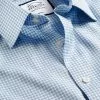 CHARLES TYRWHITT Non-Iron Twill Mini Windowpane Check Shirt - Steel B -Charles Tyrwhitt Shop FON2424STL COLLAR DETAIL