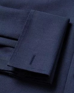 CHARLES TYRWHITT Spread Collar Non-Iron Royal Oxford Shirt - French B -Charles Tyrwhitt Shop FON2438FRE DOUBLE CUFF