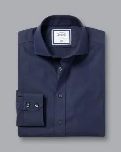 CHARLES TYRWHITT Spread Collar Non-Iron Royal Oxford Shirt - French B -Charles Tyrwhitt Shop FON2438FRE FOLD SINGLE